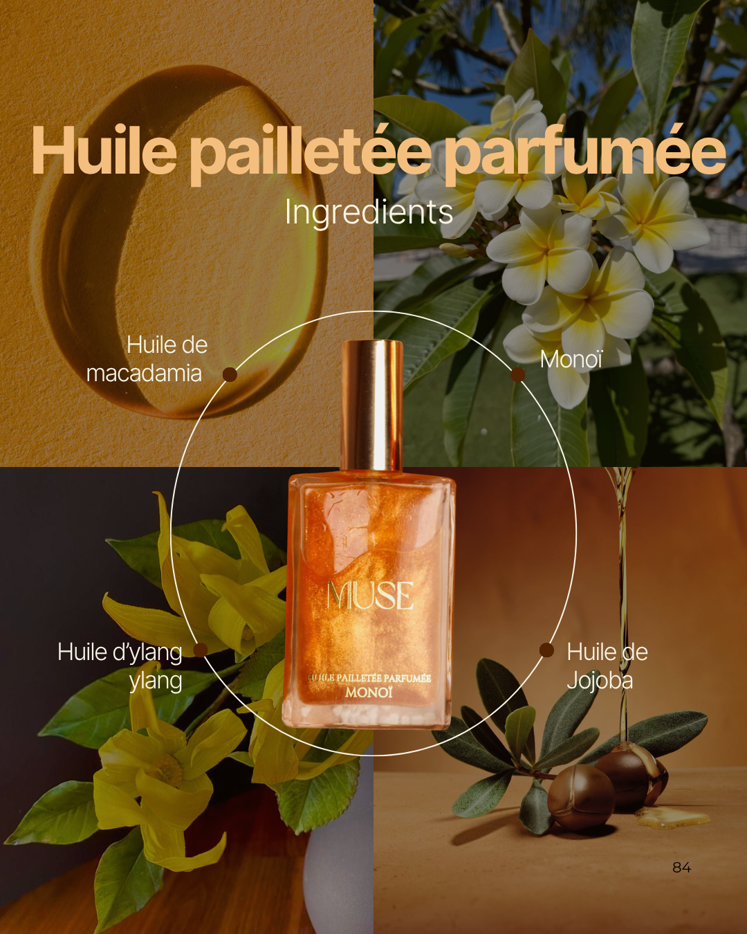 Huile pailletée parfumée